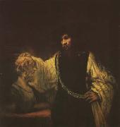Aristotle Contemplating the Bust of Homer (mk08) REMBRANDT Harmenszoon van Rijn